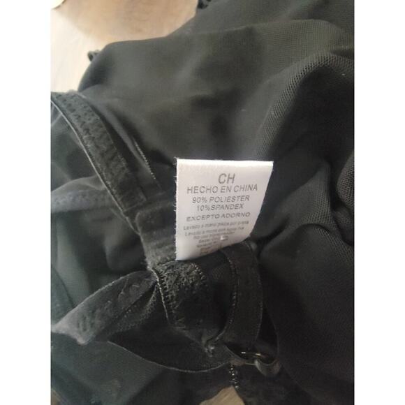 Rampage Chemise Dress 3Sz Small Mesh Lace Overlaid Fairy Black Leopard Blings - Picture 9 of 9